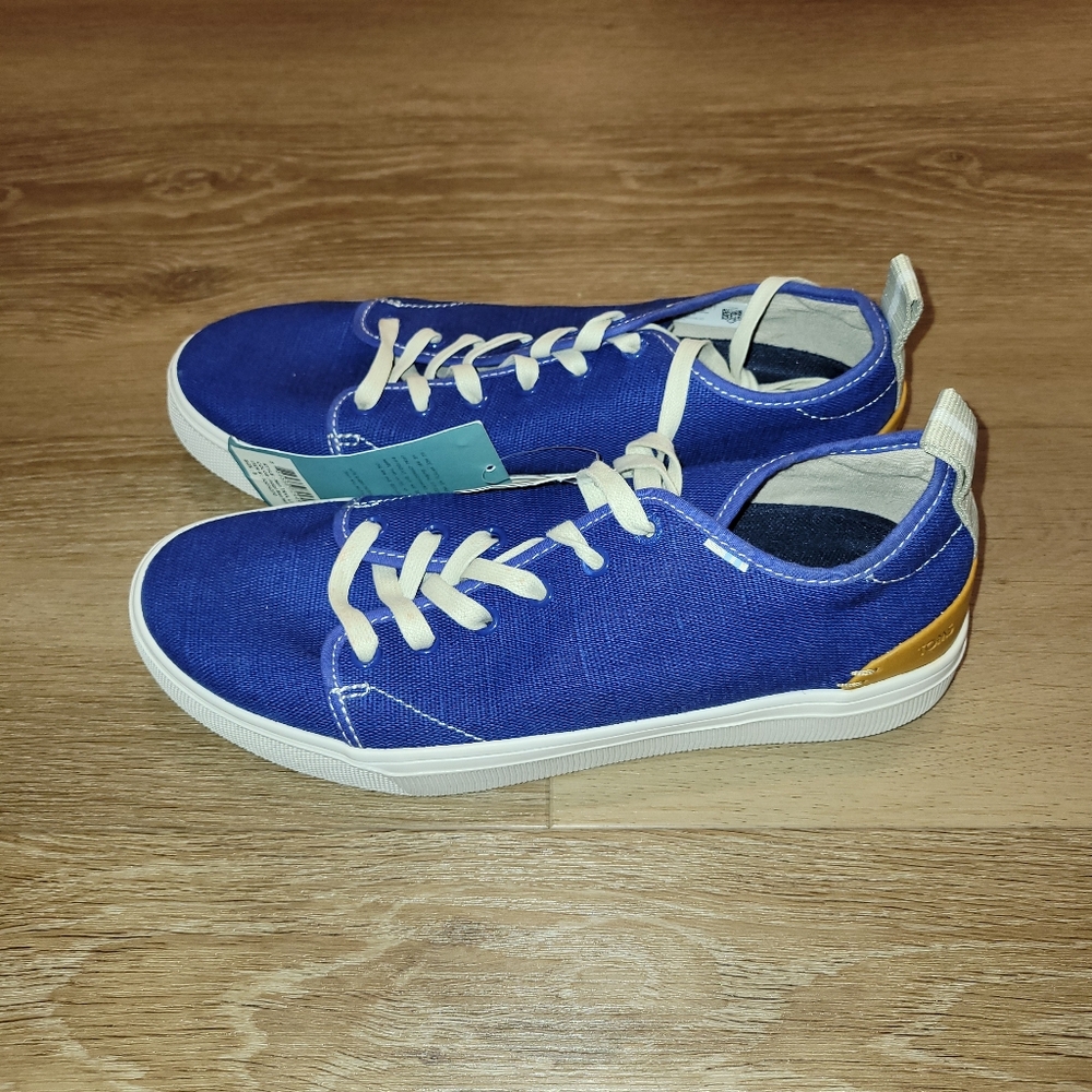 TOMS Men’s Trvl Lite Low Blue Heritage Fashion Canvas Sneakers US Size 9 New